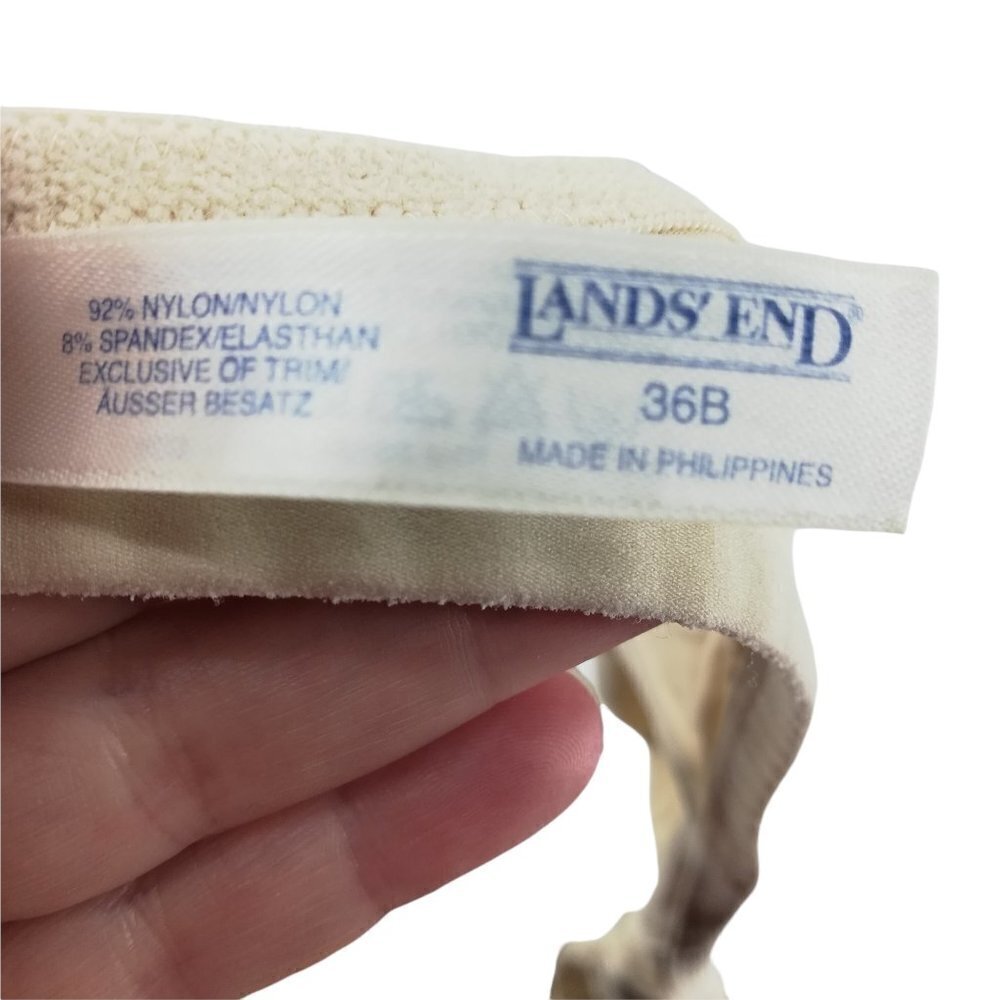 Lands End Soft Cup Bra Size 36B Wire Free Nude Tan Beige Stretch Adjustable - Picture 10 of 10